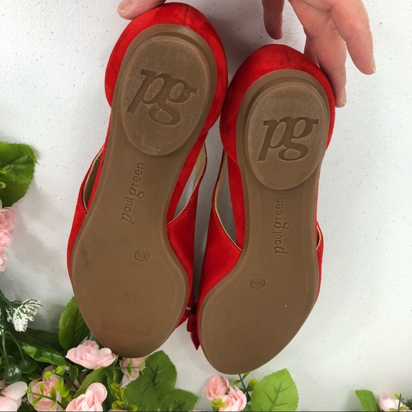 Paul Green red flat suede shoes Austria size 5.5 - Picture 7 of 8